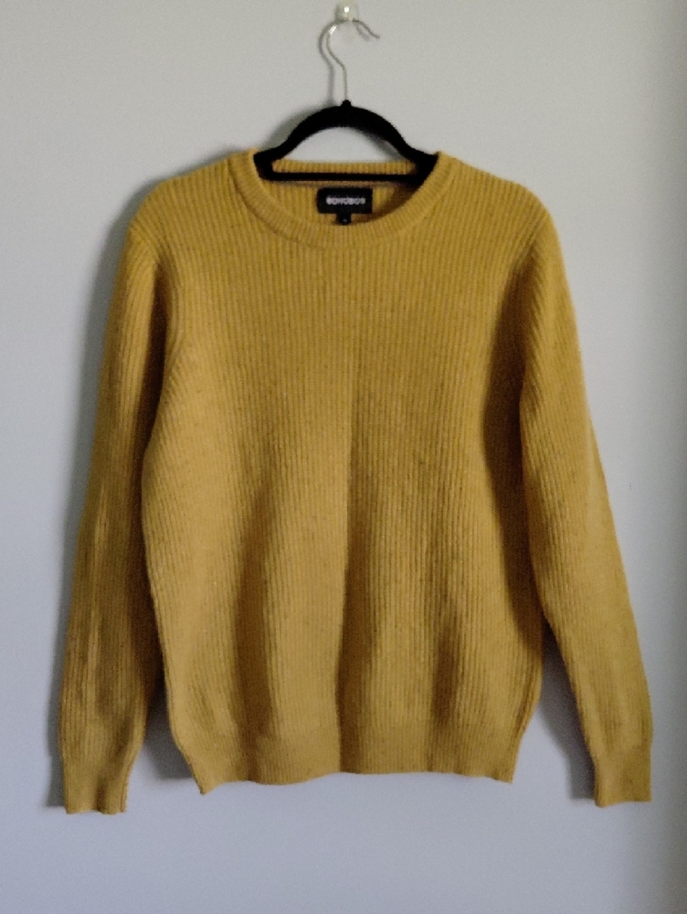 Bonobos Mustard Yellow 100% Extra Fine Merino Wool Crewneck Sweater
